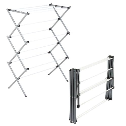 Honey-Can-Do Oversized Clothes Drying Rack, 35" Wide, 50 lb, Grey - color: Grey / White
