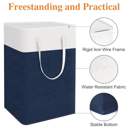 TasticTotes Laundry Basket 3-Pack, Laundry Hamper, 75L-Blue - color: Blue, size: 75L