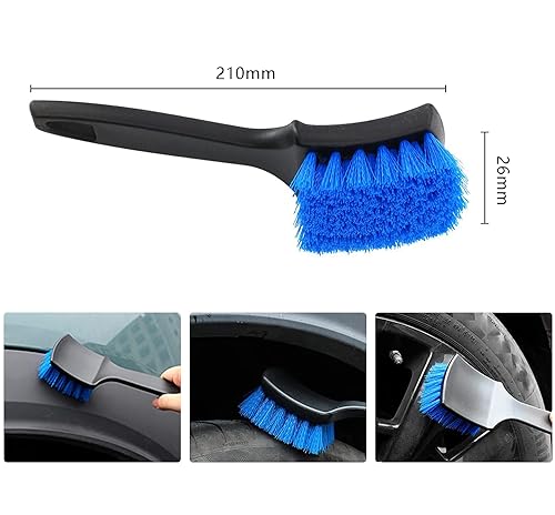 ICSTM Cleaning Brush, Carpet Brush Scrub Brush for Floor Mats Cleaning Brush for Car Interior and tire （Blue, 21 cm x 5cm x 2.6 cm/8.27"*2"*1"） - color: Blue