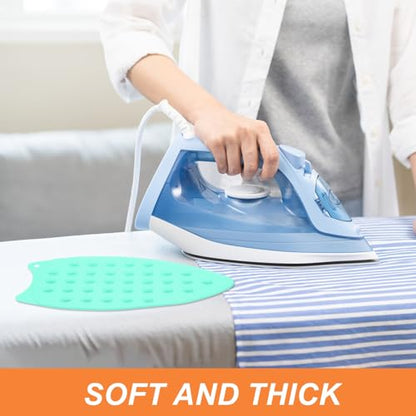 PATIKIL Silicone Iron Rest Pad, Multipurpose Hot Heat Resistant Iron Rest Plate Protective Pad for Ironing Board Hot Resistant Steamer Steam Compact Mat, Lake Blue - color: Lake Blue