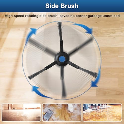 22 Pack Accessories Kit Only for ECOVACS DEEBOT T30S Series (T30S Pro/AI/CARE/AI Care) Robot Vacuum Replacement Parts, 6 Side Brushes, 4 Mop Pads, 6 Dust Bags, 1 Main Brush, 4 Filters, 1 Tool brush