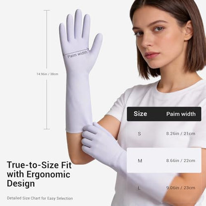 ThxToms 2 Pair Nitrile Dishwashing Cleaning Gloves,with Cotton Flocked Liner,Skin-Friendly & Anti-Slip Design,Y&P - size: Small