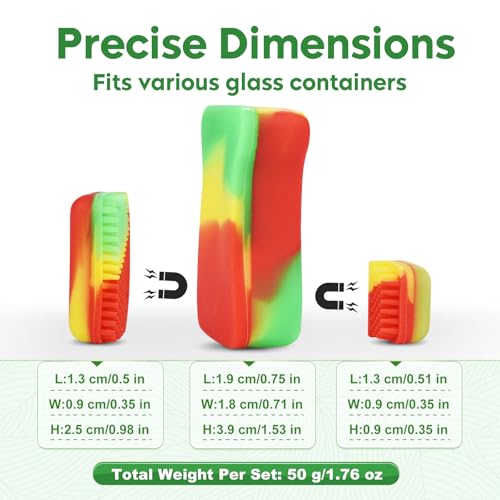 Magnetic Glass Cleaner Kit, Dual Silicone Scrubbers with Handle, Red - color: Red