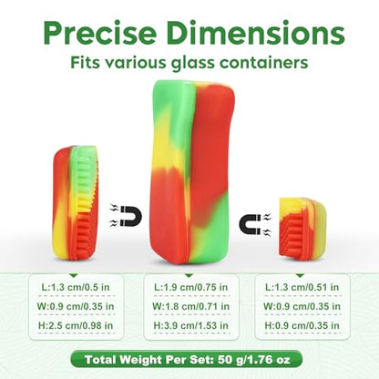 Magnetic Glass Cleaner Kit, Dual Silicone Scrubbers with Handle, Red - color: Red