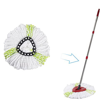 Matthew Cleaning 3Pack Green Microfiber Spin Mop Replacement Head Compatible with EasyWring Spin Mop Replace Head-EasyWring High Absorbency,Machine Washable,Microfiber Spin Mop Refills - color: Green, size: 3 Count