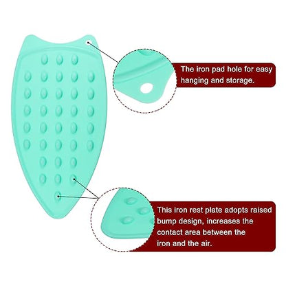 HARFINGTON Silicone Iron Rest Pad, Multipurpose Iron Hot Resistant Mat Iron Rest Plate for Ironing Board Hot Heat Resistant Steam Compact Mat, Turquoise - color: Turquoise