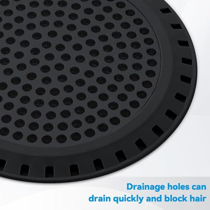 Shower Drain Hair Catcher,Aluvor Shower Drain Cover Bathtub Drain Strainer - color: Matte Black