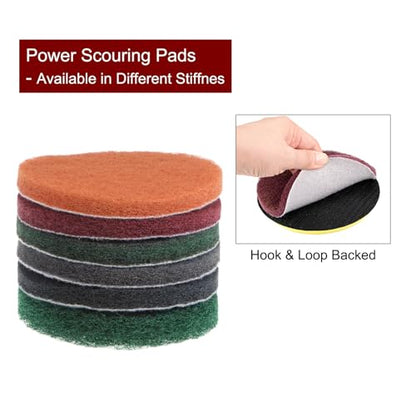 HARFINGTON 8pcs Drill Power Brush 4 Inch Tile Scrubber Scouring Pads 150-240 Grit for Bathroom Kitchen Household Cleaning - color: Green, size: 150-240 Grit