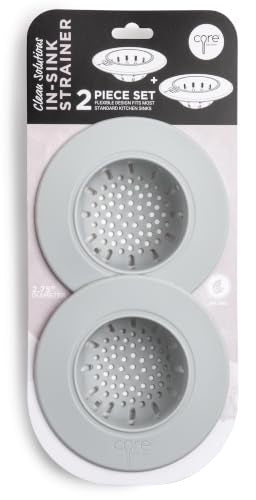 Core Home Silicone Anti Clogging Kitchen in Sink Strainer 2.75" Diameter - 2 Pack - Grey - color: Gray