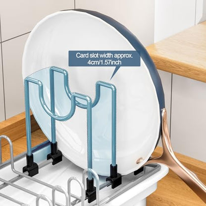 Compact Dish Drying Rack with Utensil Holder – Small Countertop Dish Drainer with 360° Rotating Drain Spout, Stainless Steel Dish Rack for Kitchen Sink, Space-Saving Design for Small Kitchen, White - color: White