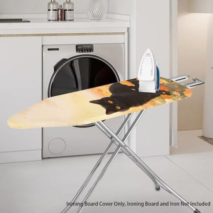 Black Cat Ironing Board Cover and Pad Cover with Padding Standard Size Heat-Resistant Ironing Board with Elastic Edges Iron Boards Covers - color: Black Cat5