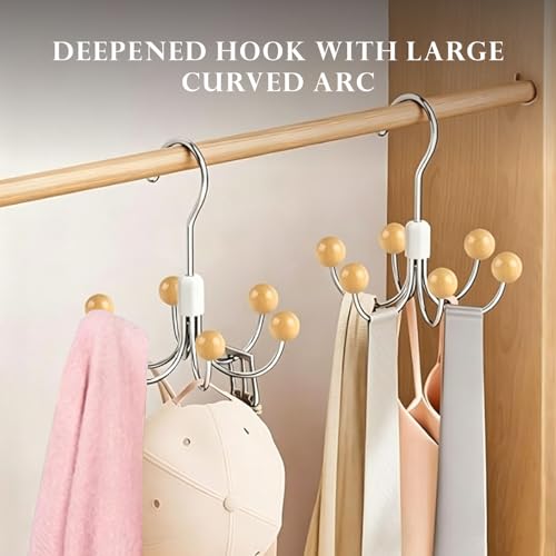 2Pack Sweatshirt Hangers with 6 Cedar Balls, Purse Hanger Scarf Hanger Wood - color: Wood Colour, size: 2 Pack