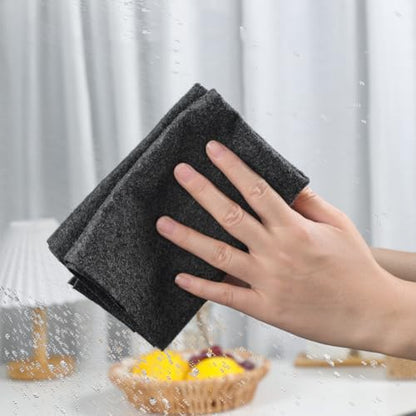 5 - Pack of Woven Microfiber Glass Cleaning Cloths: Super Absorbent, Lint - Free, Stripe - Free for Windows, Mirrors, Kitchen and Outdoor Surfaces