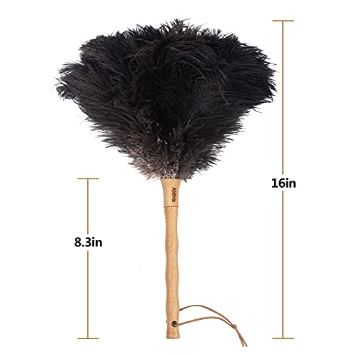 Aldwin Ostrich Feather Dusters for Cleaning, 16 inch Black - color: Black