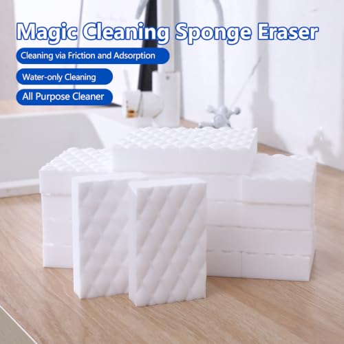 Magic Cleaning Sponge Eraser, 20 Pack Melamine Sponges 2X Density - color: White（20pcs）, size: 3.93x2.36x0.79in