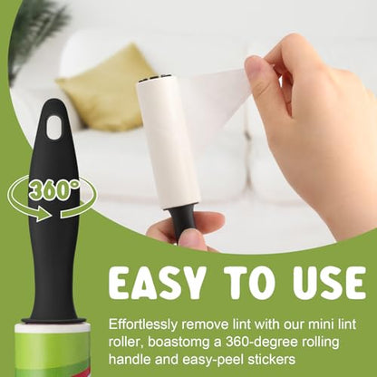 Hushee 8 Pcs Mini Lint Roller for Travel, Portable Pet Hair Remover