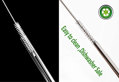 Straw Cleaner Brush for Stanley Extra Long 12 inch, Extra Wide 12mm diam for 40/30/20 oz Stanley Mug, Nylon Bristles and Stainless Steel Handle Straw Brush for 40 oz Stanley(10 PCS) - size: 12 inch Length x 12mm diameter