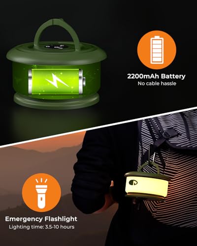 Camping String Lights, Retractable 32.8FT Rechargeable Fairy Light - color: Green