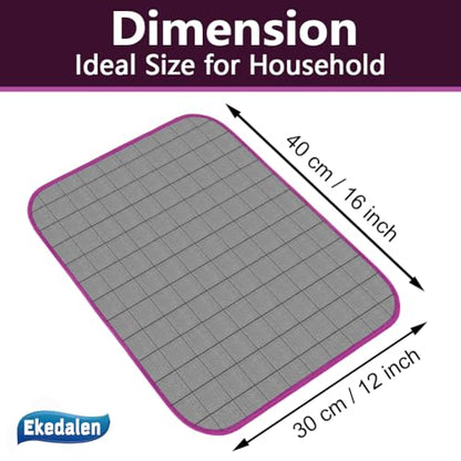 Ekedalen Microfiber Cleaning Cloth Lint Free Glass Polish, Purple-Dark Grey - color: Purple-dark Grey