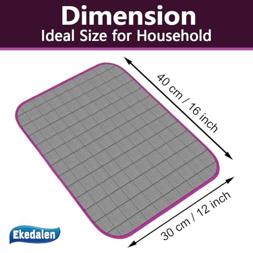 Ekedalen Microfiber Cleaning Cloth Lint Free Glass Polish, Purple-Dark Grey - color: Purple-dark Grey