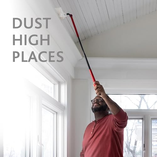 O-Cedar Flex & Catch Heavy Duty Dusting Kit with 3 Disposable Duster Refills | Extendable 3 Ft Handle with Stay-On Duster Hook | Traps 3X More Dust Than Feather Dusters