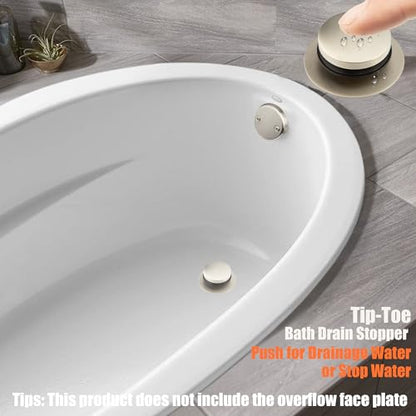 Artiwell Tub Drain, 2 in 1 Pop-up Bathtub Plug with Hair Catcher - color: Brushed Nickel