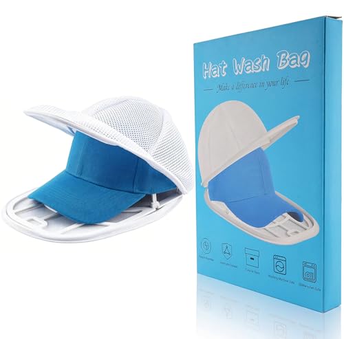 Eiito Hat Washer Cage, Hat Washer for Washing Machine or Dishwasher - color: With Mesh White 1 Pack