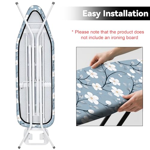 BVBOX Ironing Board Cover for Standard Size Iron Board with Heavy Duty Adjustable Elastic Edges and Fastener, Heatproof Ironing Board Covers for Smooth Ironing - color: Gold Marble