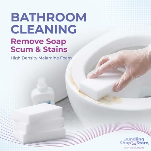 Melamine Sponge- Cleaning Pads 120 Count, High Density, Scratch Free Sponges (3.93in X 2.36in X 0.78in) for Kitchen, Bathroom, Tiles, Walls & Multi-Surface Cleaning