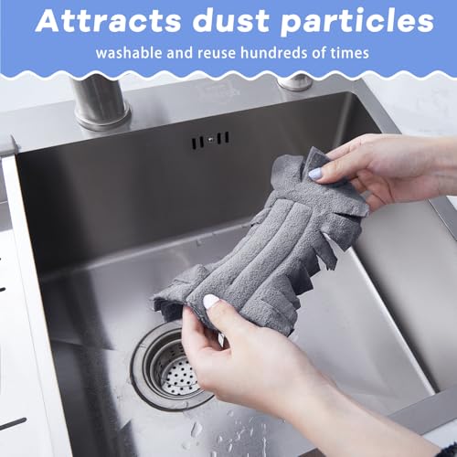 12 Pcs Reusable Duster Refills Washable Pads, Bright Color - color: Bright Color