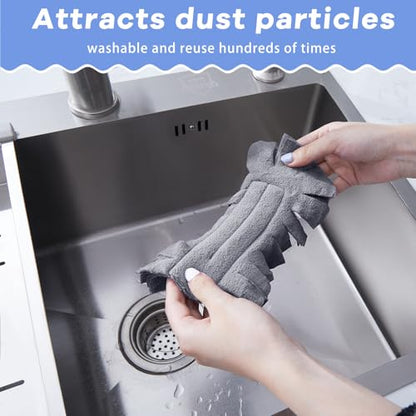 12 Pcs Reusable Duster Refills Washable Pads, Bright Color - color: Bright Color
