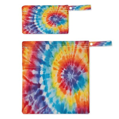 Pardick Wet Bag 2Pcs Wet Dry Bag Waterproof Travel Laundry Bags Tie Dye Swimsuit Bags Storage Cloth Diaper Bathing Suit 0rganizer for Beach,Pool - color: Tie Dye