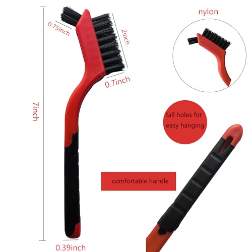 6-Pack Nylon Cleaning Brushes - Non-Scratch Nylon Bristles for Delicate Surfaces & Daily Cleaning | Ergonomic Grip with Mini Head & Hanging Hole