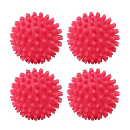 Dryer Balls 4 Pack - Non-Toxic Reusable Dryer Balls (Red) - color: Red
