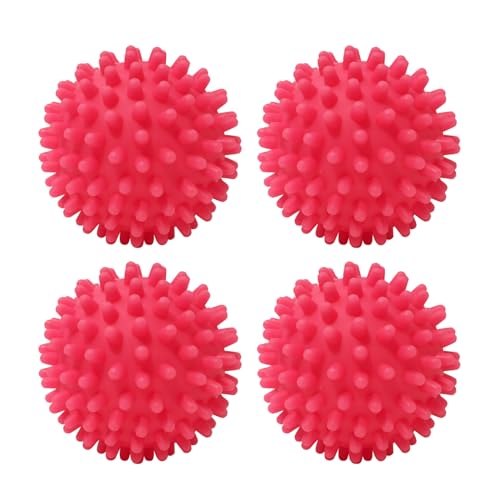 Dryer Balls 4 Pack - Non-Toxic Reusable Dryer Balls (Red) - color: Red