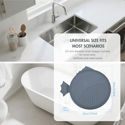 TRAPMATE Shower Drain Hair Catcher, Patented Bathtub Stopper Drain Strainer Kit, Fast Drainage Stainless Steel Shower Drain Cover for US Standard Flat Drains of Bathroom and Shower Room - color: Gray Gray