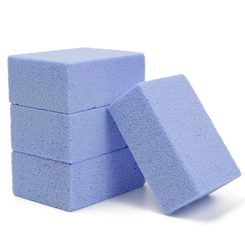 Multiuse Magic Cleaning Stone Barbecue Grill Cleaner Griddle Scraper for Removing Stains BBQ Grease，4 Pack Blue Clean Block Clean Brick Cleaning Brush for Flattops Cookers Pool Racks Toilet Utensils - color: 4 Blue