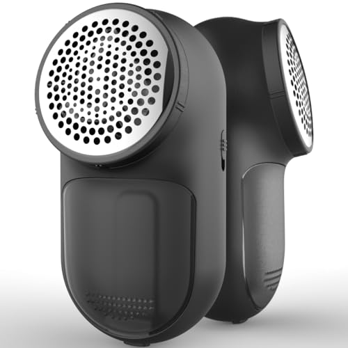 Rechargeable Fabric Shaver, Lemontec Battery-Operated Lint Remover & Sweater Defuzzer for Clothes and Furniture – Eliminates Pills, Fuzz, and Lints (Black)