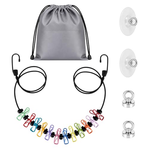 Magnetic Portable Travel Clothesline Set with Clips Essentials for Camping