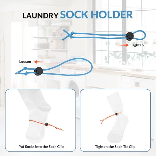 50Pcs Sock Clips - Amazing Laundry Sock Holder and Tie Clips - Organizer for Washing Machine and Dryer