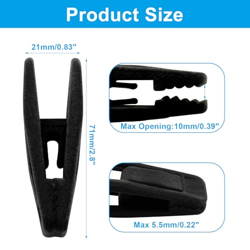 Velvet Hanger Clips, 40 PCS, Black - color: Black