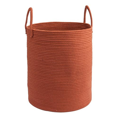 Woven Cotton Rope Laundry Basket, 15" x 20" Laundry Hamper, Rustic - color: rustic, size: Regular