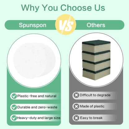 3-Pack Large Sponge, Kitchen Sponges, Handy Sponges, Cellulose Sponges, Dish Washing Sponge, Natural Sponge, Car Washing Sponge, Eco Friendly Sponge (Round, 4" X 4" X 2"), White - color: B-white