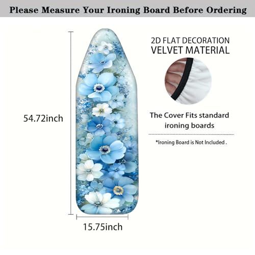 Nuxovilar Blue White Flowers Oil Painting Ironing Board Cover 15x54 - color: Ylu00789, size: 15×54 inch