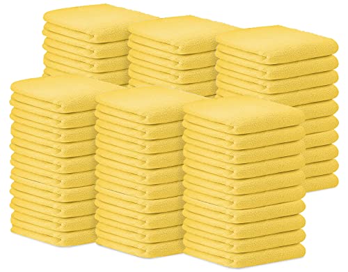 Avalon Towels Bar Towels (Pack of 60) Size 14x17 Inches – 100% Cotton, Absorbent and Reusable Cleaning Rags, Multipurpose Cleaning Towels, Terry Cloth Rags, Durable Shop Rags (Yellow) - color: Yellow, size: Pack of 60
