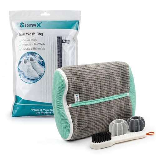 Shoe Washing Machine Bag with Zippered Pocket - color: Grey