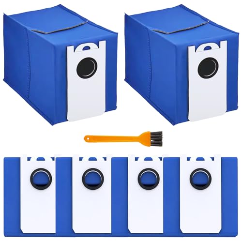 6-Pack UltraVision/UltraVision Pet Replacement Dust Bags for bObsweep RC400 & UltraVision/UltraVision Pet Robot Vacuum– 6L High-Capacity Self-Emptying Robot Vacuum Bags - size: 6 Dust Bags