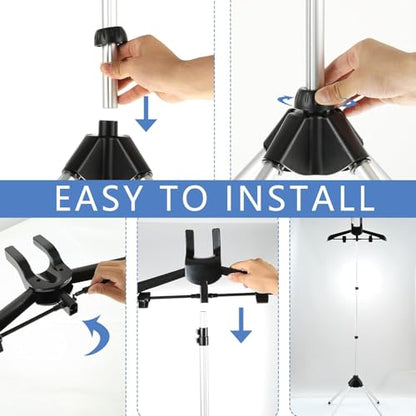 2Pcs Garment Steamer Rack With 2 Pcs Garment Ironing Glove for Clothes,Adjustable Steamer Stand for Clothes,Garment Hanger Standing,Foldable Iron Stand with Ironing Glove for Steaming Clothes(33-59In) - color: Black 4PCS