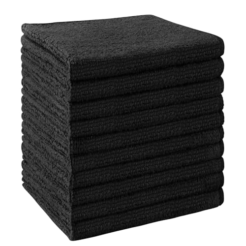 UNIMADE Washcloths 10 Pack Face Towels (12" x 12"), Highly Soft Wash Cloths - color: Black, size: 10Pack