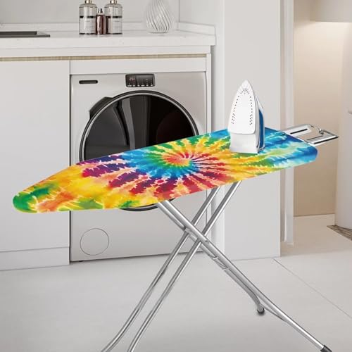Tie Dye Vortex Printed Ironing Board Cover, Comfy Stretchy Iron Board Protector Standard Size, Easy Installation Household Iron Board Covers, Heat Resistant and Insulating(15x54 Inch) - color: Tie Dye Vortex - Multi